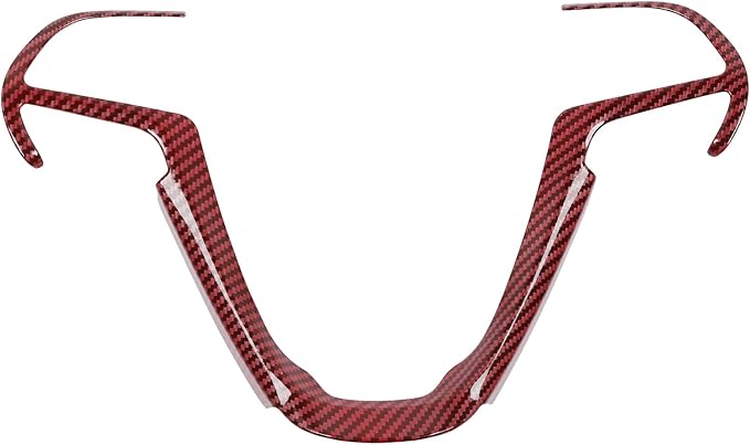 JeCar Steering Wheel Trim Cover Interior Decoration Trim Kit for 2014-2020 Jeep Grand Cherokee & Jeep Cherokee, Red Carbon Fiber