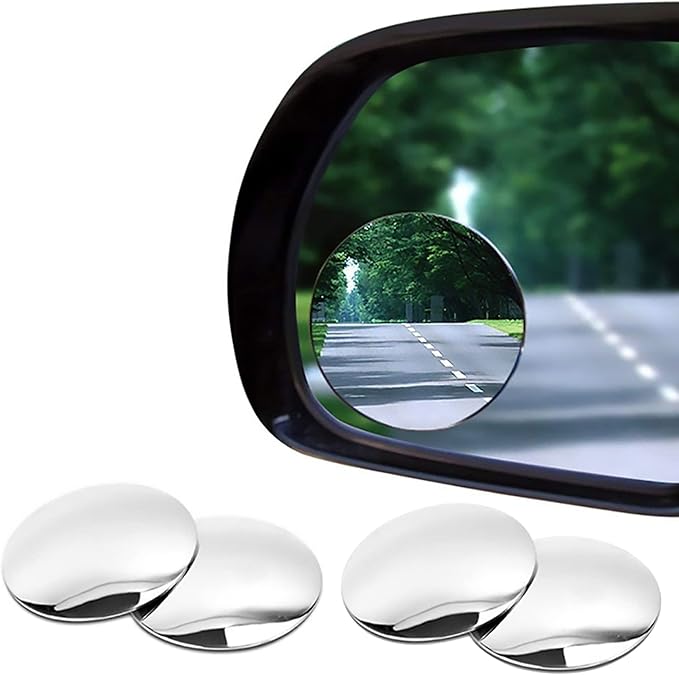 Blind Spot Mirror - 4 Pack 2" Blind Spot Mirrors For Cars - Rust Resistant Aluminum - NEW LARGER 2 inch Rear View Blind Spot Mirrors 4pcs Oval Convex Self Stick - Essential Accessory [Bundle 4pk]