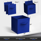 Sorbus 13 Inch Collapsible Fabric Storage Cubes - Sturdy Foldable Baskets with Handle - 8 Organizing Bins for Clothes, Toys, 