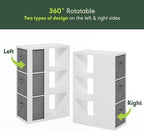 Furinno Viola Book Shelf, 3-Tier Bookshelf, Cube Storage Organizer Bookcase with Open Shelf, with Storage Bins, 13.6 x 29.3 x