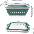 SAMMART 42L (11 gallon) Collapsible Plastic Laundry Basket - Foldable Pop Up Storage Container/Organizer - Space Saving Hampe