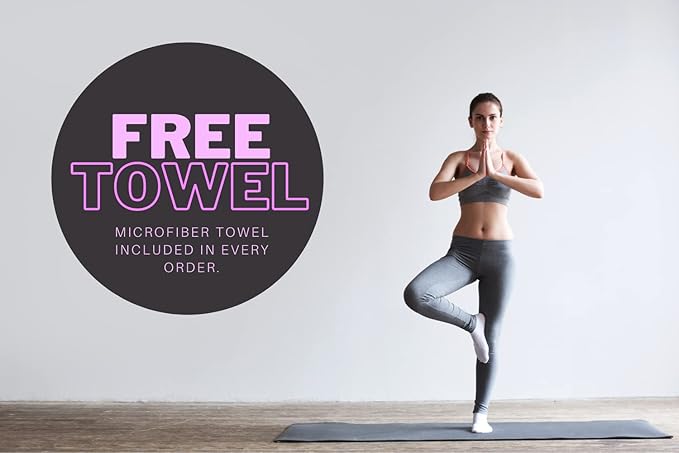 Yoga Mat Cleaner Spray Kit (Pack of 3) Includes a Microfiber Towel, Restores and Refreshes Yoga Mats (Lavender, Fresh Roses, 