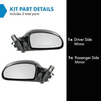TRQ 2 Piece Driver and Passenger Side Mirror Assembly Set Electric Adjustment Heated No Memory Black Compatible with 2004-200