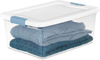Sterilite 48-Pack Latching Box, Under Bed Storage Bins with Lids, Clear Plastic, 15 Quart - Heavy-Duty Organizing Containers 