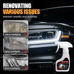 Automotive Headlamp Restoration Fluid Kit, Headlight Restoration Kit Car Headlight Restorer with Sponge and Towel, Headlight Cleaner and Restorer Kit for Car (2pcs)