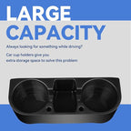 2PCS Seat Wedge Cup Holder for Car, Seat Gap Filler Cup Organizer Storage Box with Coaster(Black)