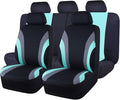CAR PASS Line Rider Sporty Cloth 11PCS Universal Fit Car Seat Cover -100% Breathable with 5mm Composite Sponge Inside,Airbag 