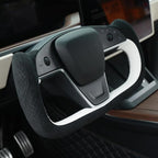 MEWANT Hand Stitched Tesla Model S Yoke Steering Wheel Cover Wrap for Tesla Model S 2021-2023 / Model X 2021-2023 Tesla Yoke Steering Wheel Accessories(3D Style)