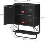 MAHANCRIS Bathroom Wall Cabinet with 2 Door and Adjustable Shelf, Farmhouse Medicine Cabinet with Towel Rack, 3-Tier Wall Mou