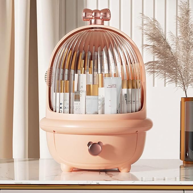 DOITOOL Box Makeup Box Storage Shelf Display Cabinet Skin Care Storage Pink Cosmetic Organizer Desktop Syrup