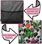 NGIL Extra Large Utility Tote Reusable Grocery Bag Oversized Collapsible for Groceries, Storage, Picnic, Beach (Cactus Dance-black)