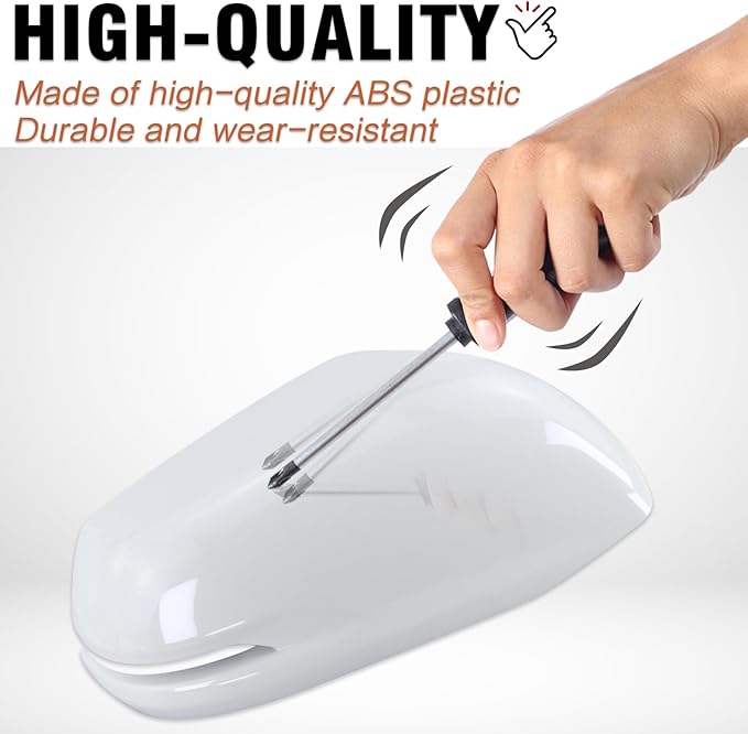 Left and Right Side Mirror Cap Covers With Trun Signal Compatible With 2017-2022 Honda CR-V CRV,2016-2022 Honda HRV HR-V Side Outer Rearview Wing Mirror Cap White Replace#76201-T1W-A01(2PC)
