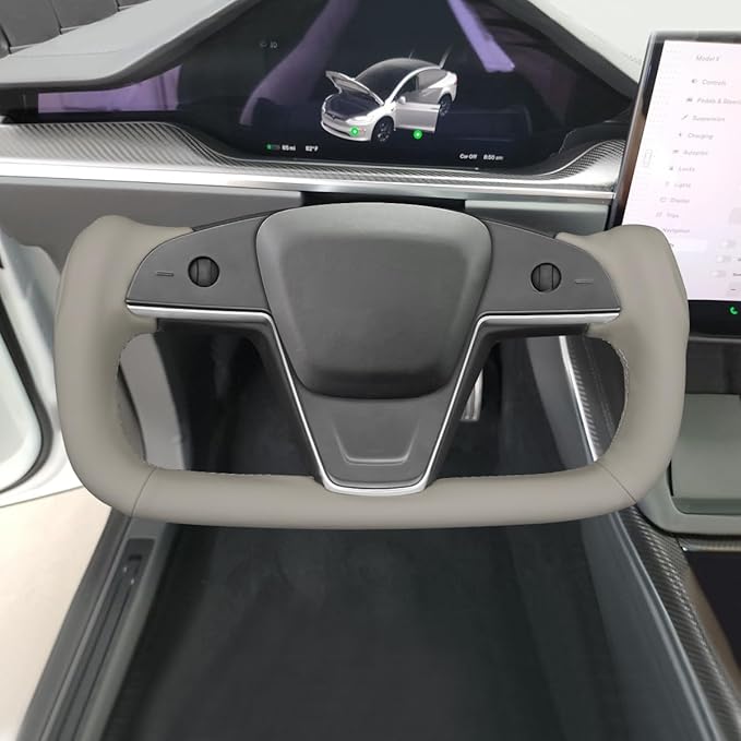 MEWANT Steering Wheel Cover for Tesla Yoke Steering Wheel Cover for Model X 2023 for Tesla Model S Steering Wheel Wrap