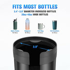 Car Cup Holder Phone Holder, Universal Adjustable Cell Phone Cup Holder Expander for Car, Fits All 4.0-7.0 Inches Smartphones, Most Bottles 20-40 oz, Black