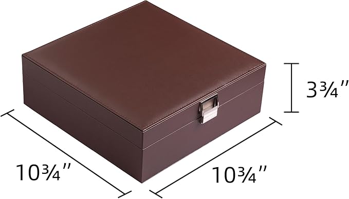 Frebeauty Earring Organizer Classic Jewelry Box 50 Slots Double Layer Jewelry Storage Case with 6 Necklace Hook and Bracelet 