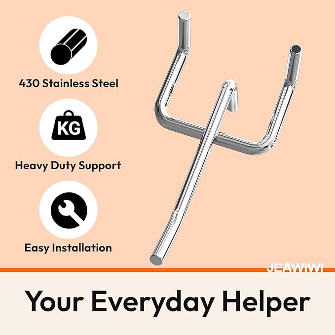 JEAWIWI 120 Pack 2 Inch Metal Pegboard Hooks, Fit 1/4 in and 1/8 in Peg Board Organizer Accessories, for Hanging Storage, Gar