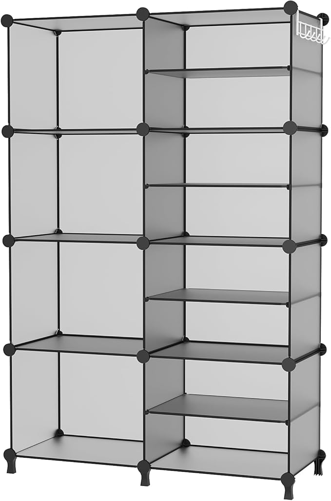 AWTATOS Closet Organizer 8 Cube Storage Shelves Clothes Organizers Stackable Cubby Shelving for Closet Bedroom Living Room Gr