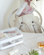 CoiiJoii 6PCS Clear Hard Shell Zipper Case,Portable Cosmetic Bag with Zipper,Kid's Toy Storage Organizer Bins,Hard Plastic Ca