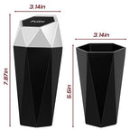 Car Trash Can with Lid, Mini Car Trash Cup with 30 Additional Trash Bags, Car Accessories for Interior, Leakproof Vehicle Garbage Bin for Car, Home, Office - 2 Packs, Silver