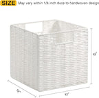 Vagusicc Wicker Storage Basket, Set of 2 Hand-Woven Wicker Baskets for Organizing, Foldable Cube Storage Basket Bins, 13 Inch