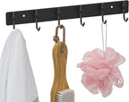 VAEHOLD Wall Hooks for Hanging, Black Coat Rack Wall Mount with 6 Coat Hooks, Towel Hanger, Hat Hooks, Robes Hook in Bathroom
