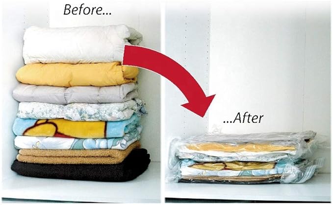 6 Pack Combo Extra Large and Jumbo Double Seal Waterproof Vacuum Storage Bags x3 (52"x39"in) and x3 (52"x47"in) Bags - Airtig