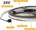 SUPERNIGHT LED Strip Lights, 32.8 FT 10M SMD 5050 Waterproof 600LEDs RGB Color Changing Flexible LED Light Strip for Bedroom, TV Back Lighting, Christmas, Halloween Day (Not Include Power)