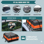 15cu ft Waterproof Car Roof Bag - Universal Fit, Anti-Slip Mat, 8 Straps & Lock Included