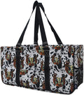 NGIL Extra Large Utility Tote Reusable Grocery Bag Oversized Collapsible for Groceries, Storage, Picnic, Beach (Horseshoe- Black)