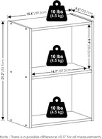 Furinno LUDER Book Shelf, 2-Tier Modern Bookshelf, Open Shelves Bookcase, 9" x 16" x 21", for Living Room, Bedroom, Home Offi