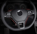 MAXDOOL Carbon Fiber Steering Wheel Cover Sequins Frame Trim Emblem for VW Volkswagen Jetta Passat e-Golf Golf Sportwagen Alltrack Arteon Atlas Tiguan Interior Accessories