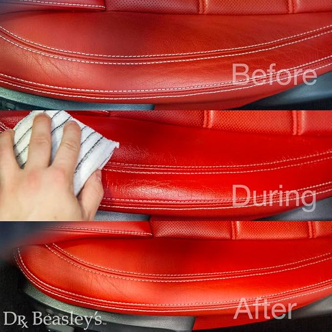 Dr. Beasley's Leather Cream 8 oz - Elite Leather Care Solution, Protects & Rejuvenates Leather Auto Interior, UV Inhibitors, 
