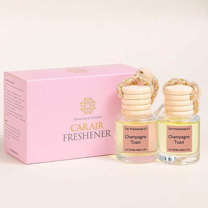 Hanging Car Air Freshener, Long Lasting Scent, Cute Air Fresheners for Women, 2 Pack Non-Toxic Essential Oil Diffuser, Made i