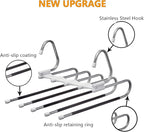 Kalimdor Pants Hangers 2 Pack Space Saving Metal Closet Organizer,Clothes Pants Hangers,Anti-Slip Design,Closet Organizers an
