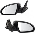TRQ Driver & Passenger Side Mirror Set Power Heated Manual Folding Paint to Match Compatible with 2016-2020 Kia Optima KI1320