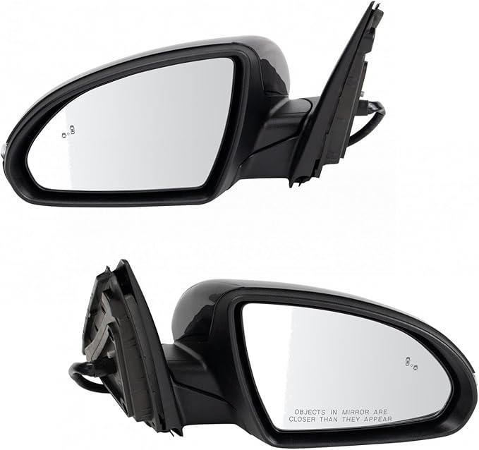 TRQ Driver & Passenger Side Mirror Set Power Heated Manual Folding Paint to Match Compatible with 2016-2020 Kia Optima KI1320