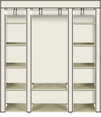 69" Portable Closet Storage Organizer Wardrobe Clothes Rack,Covered Garment Rack,Steel Tube Clothes Storage Organizer,Freesta