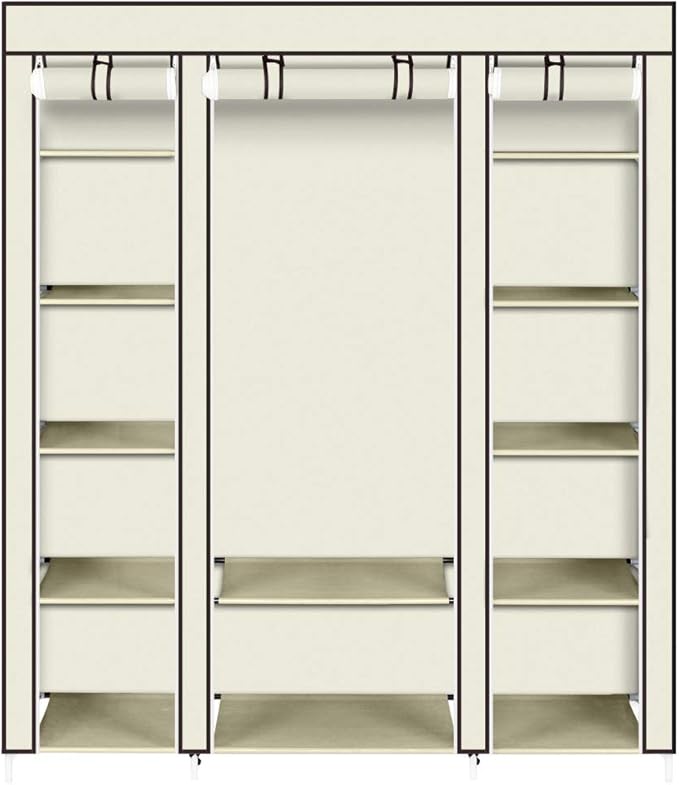 Closet Wardrobe, Portable Closet for Bedroom, Clothes Rail with Non-Woven Fabric Cover, Clothes Storage Organizer, 58 x 17 x 