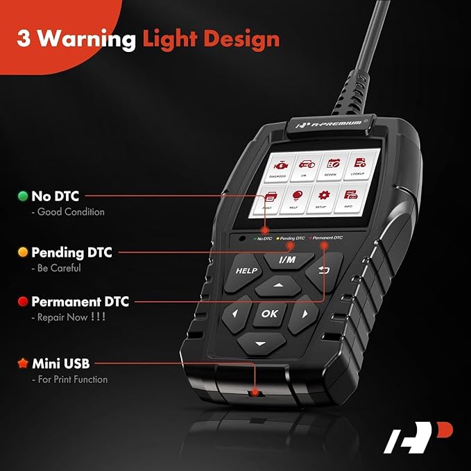 A-Premium AD200 Professional OBD2 Scanner Car Diagnostic Tool, OBDII EOBD Code Reader, Enhanced Check Car Engine Light