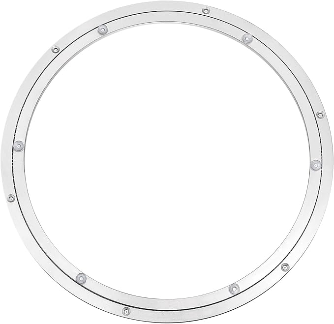 MECCANIXITY Aluminum Lazy Susan 16 Inch Turntable Ring Large Bearing Metal Rotating Turntable Bearings Swivel Plate Hardware 