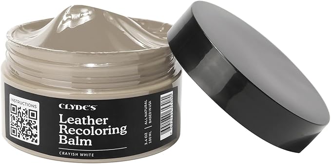 Clyde's™ Recoloring Balm | Non-Toxic Material Dye & Restorer for Furniture, Car Seats, & More | 23 Colors (Grayish White, 100