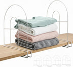 4-Pack 12" Tall Shelf Dividers - Closet Shelf Organizer - Easy to Install - No Tool - White PE Coating Steel