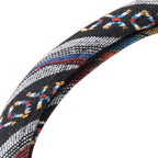 BDK Blue Woven Saddle Blanket Steering Wheel Cover for Cars SUV Van Truck Auto - Driver Grip 15 inch