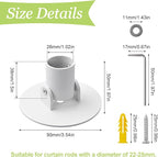 Shower Curtain Rod Bracket, 2Pcs 26mm Inner Diameter Titanium Steel Shower Curtain Rod Single Swivel Flange Easy Installation