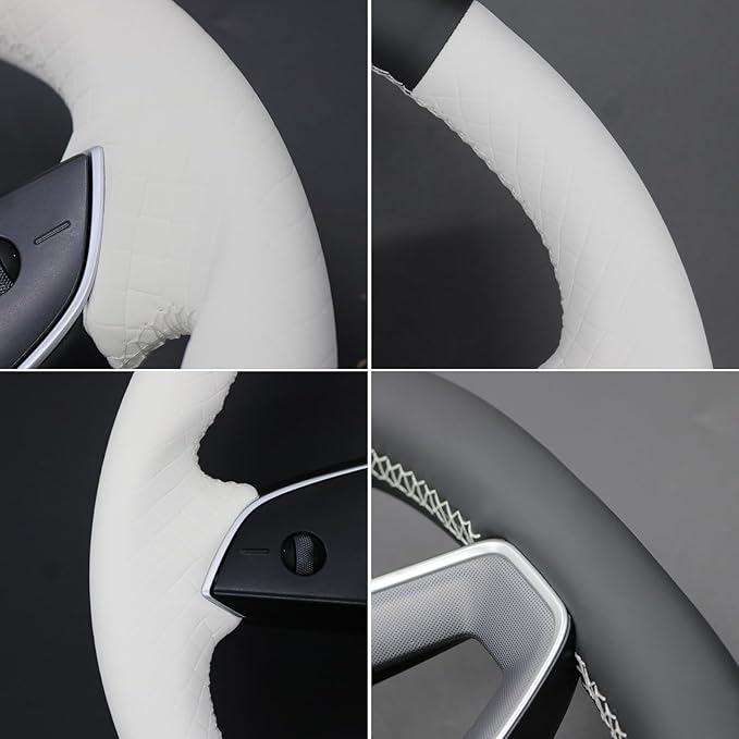MEWANT Tesla Model 3 Highland/Model Y DIY Stitching Steering Wheel Cover Wrap for Tesla Model 3 Highland 2023-2025/Model Y 2025 Highland for Tesla Model 3/Model Y Accessories