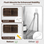 Nekon Mail Holder for Wall Mail Organizer with Key Hooks Hallway Farmhouse Decor Storage Racks with Floating Shelf and Flush 