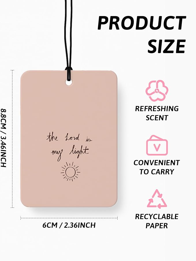 Boho Christian Jesus Air Freshener 4 Pcs, Inspirational Christian Bible Verse Hanging Air Freshener for Cars Closet Drawer Bo