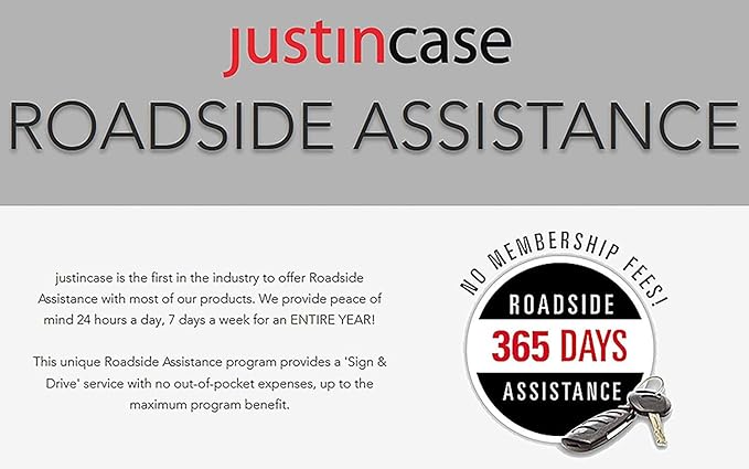 Justin Case Commuter Portable Roadside Emergency Car Kit with Heavy-Duty Jumper Cables & 365-Day Roadside Assistance