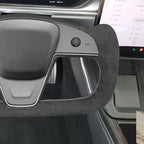 MEWANT Hand Stitched Tesla Model S Yoke Steering Wheel Cover Wrap for Tesla Model S 2021-2023 / Model X 2021-2023 Tesla Yoke Steering Wheel Accessories