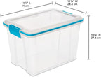 Sterilite 12-Pack Gasket Box, Weather-Resistant Storage Bins with Latching Lids, 20 Quart - Heavy-Duty Organizing Containers 